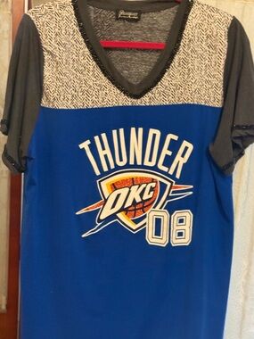 OKC Thunder Blue Woman’s Short Sleeve Graphic Top - 08